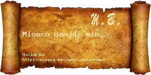 Misera Benjámin névjegykártya